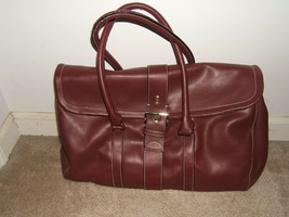 Burgundy Front Buckle Overnight Bag (NWOT) - £11.61 GBP