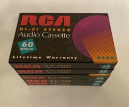 5 Pack RCA 60 Minute Hi Fi Stereo Blank Audio Cassette Tapes Vintage. SEALED - £9.69 GBP