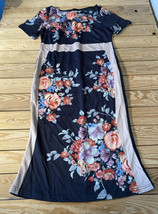 shein curve NWOT Women’s Floral MIDI Dress size 1XL Black i5 - £14.71 GBP