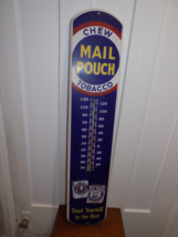 Vintage Chew Mail Pouch Tobacco Large Metal Thermometer - $7,381.42 MXN