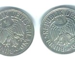 Vintage 1950 Alemania 1 Deutche Mark Pendientes de Clip 1 CM Diámetro - $26.67