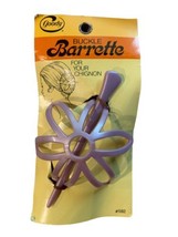 Vintage Goody Purple Tortoise Buckle Barrette Tie Back Chignon Hair - £22.21 GBP