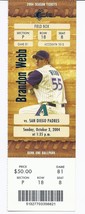2004 San Diego Padres @ Arizona Diamondbacks Full Unused ticket October 3rd - £7.67 GBP
