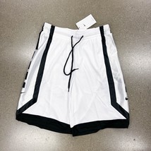 Nike Men Dri-FIT Elite Basketball Shorts DH7142-100 Loose Fit White Blac... - $34.95