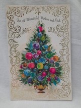 Vintage MCM Gibson Greeting Card ~ For A Wonderful Mother and Dad ~ Unused - $7.87
