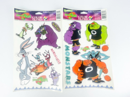 Space Jam Color Clings Window Decorations Lot Of 2 Vintage 90s Monsters - £11.26 GBP