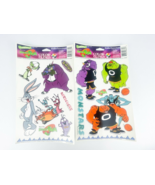 Space Jam Color Clings Window Decorations Lot Of 2 Vintage 90s Monsters - $20.51 CAD