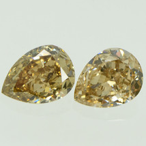 Pear Shape Diamond Matching Pair Natural Fancy Champagne Real Loose VS2 2.62 TCW - £2,348.08 GBP