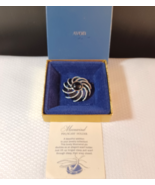 Avon Moonwind Lapel Pin Brooch Scarf Holder Blue Silver Box Jewelry - $19.00 CAD