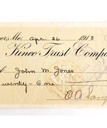 1913 Kineo Trust Company Bank Check E.A. Sampson Dover Maine Signed 4066... - $28.05 CAD