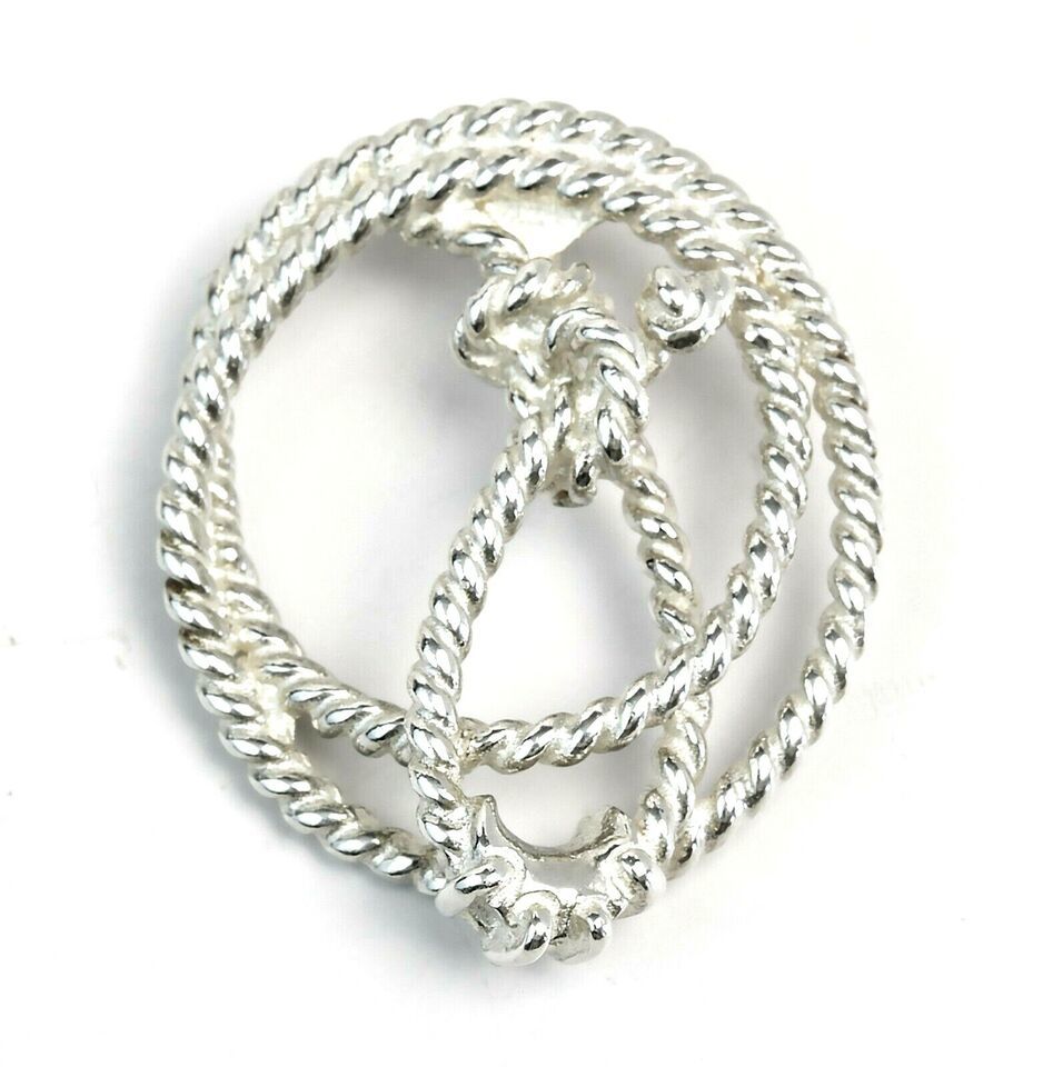Primary image for Vintage Estate Sterling Silver Twisted Rope Lasso Pendant 9.2 Grams