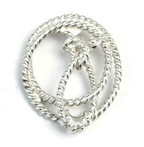 Vintage Estate Sterling Silver Twisted Rope Lasso Pendant 9.2 Grams - £15.55 GBP