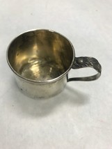 Vintage Sterling silver Baby cup Childs Floral handle 551 christening kids - £42.25 GBP