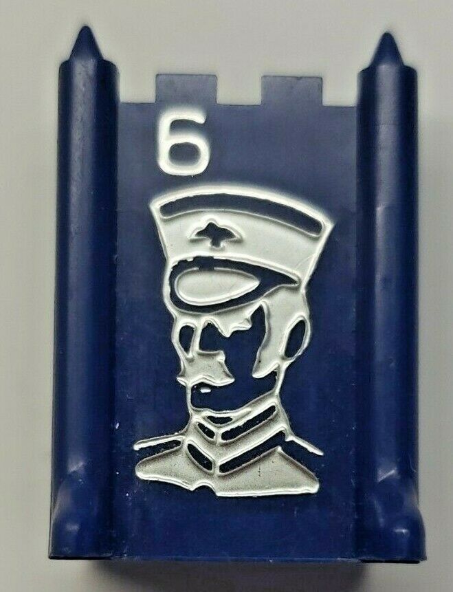 Primary image for 1970 Milton Bradley Stratego Board Game Replacement "Blue 6 Lieutenant" PB113