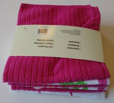 APPLE HEART MICROFIBER TOWELS 6-pack Dishcloths 12"x12" Pink Dish Cloths Apples image 6