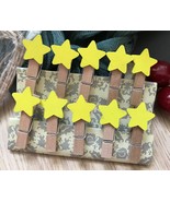 Yellow Star Cute Clothespin,Wooden Paper Clips,Birthday Favor Party Deco... - £7.74 GBP