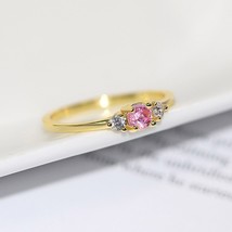Slim Wedding Rings For Women Delicate Cubic Zirconia Light GolProposal Finger Gi - £11.43 GBP