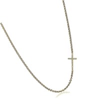 Sterling Silver Cubic Zirconia Cross Sideways + - £66.34 GBP