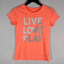 Champion Active Wear Top Girls Size 10-12 Orange Peach Short Sleeve Shirt - £5.46 GBP
