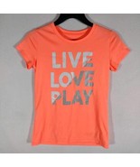 Champion Active Wear Top Girls Size 10-12 Orange Peach Short Sleeve Shirt - £5.58 GBP