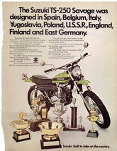 1971 Suzuki TS-250 Savage Print Ad Motorcycle Dirt bike Motocross 8.5&quot; x... - £15.18 GBP