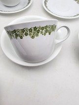 Vtg Spring Blossom Corelle Cups And Saucers  Pieces CD Green 2 Cupsaucer... - $12.99
