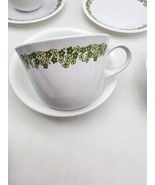 Vtg Spring Blossom Corelle Cups And Saucers  Pieces CD Green 2 Cupsaucer... - $17.81 CAD
