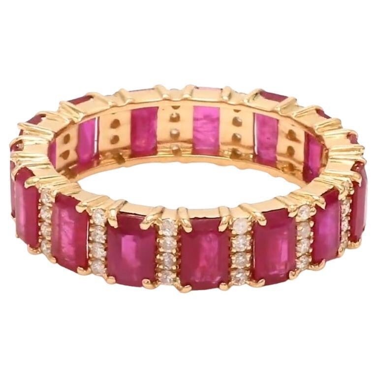 18k ruby full eternity 18k solid gold ruby diamonds ring Item image 10