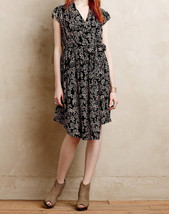 NEW Anthropologie Noronha Wrap Dress SMALL MEDIUM Runs Big Women Black Elephant - £47.39 GBP