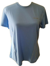 Reebok Womens L Athletic T Shirt Running Short Sleeve Play Dry Sport Active Blue - £6.21 GBP
