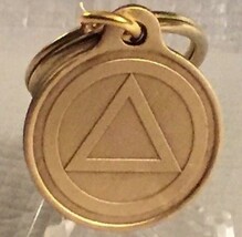 Circle Triangle Bronze Key Chain AA NA Keychain Serenity - £4.32 GBP