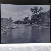 Vintage Photo Negative 1920s /30s Lake With People Swimming Probably Nea... - $18.01