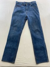 Work Mate Men&#39;s Straight Leg Blue Jeans Size 34/34 High Rise Cotton Blend - £10.04 GBP