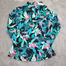 Tommy Bahama Womens golf 1/3 zip top green tropical floral print NWT Siz... - $34.35