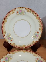 Vintage Noritake 7 Bread Dessert Plates N4314 Japan Red Gold Floral Geom... - $34.99