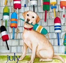 Labrador Buoys Nautical July Dog Days Poster Calendar 14 x 11&quot; Art DWDDCal - £23.58 GBP