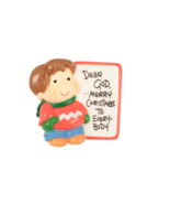 Christmas Pin Enesco 1984 Dear God 1.25 Inches Square NEW Opened Only Fo... - $6.84 CAD