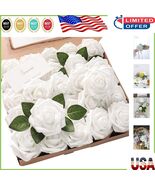 Beautiful 50pcs Foam White Roses - Perfect for Wedding Bouquets &amp; Center... - €39,38 EUR