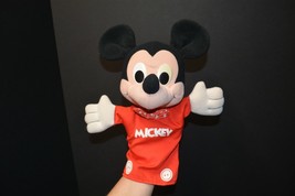 Vintage Playskool Walt Disney Mickey Mouse Plush Hand Puppet 13&quot; Red Bow... - £21.40 GBP