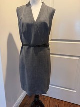 Akris Punto Black White Bird&#39;s Eye Tweed Sleeveless Dress Sz 14 Career Nwt - $193.05