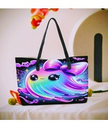 Leather Iridescent Girly Ghost Tote Bag | Inner Black Bag | Free Ship - €30,89 EUR