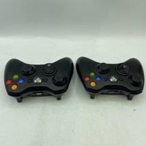 Lot of 2 Official Microsoft Xbox Black Controller Models 1403, 1460. - £15.77 GBP