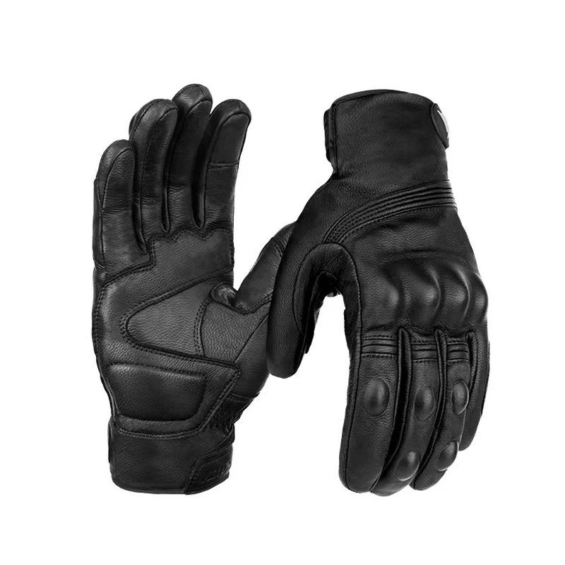 Winter Motorcycle Gloves Leather Men Women Warm Inner Windproof Touch Screen - £32.24 GBP+
