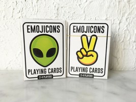 Emojicons Playing Cards Alien, Peace Sign, Poop, Sloth 2 Packs 1 Sealed 1 Open - £6.03 GBP