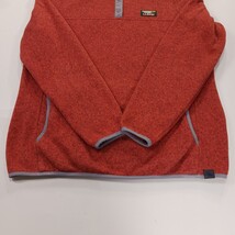 LL Bean Men’s L Orange Sweatshirt Sweater Fleece Slightly Fitted 1/4 Snap 292726 image 11