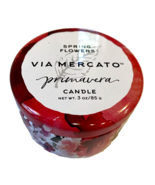 Via Mercato Spring Flowers Primavera 3 Oz Candle in Tin NEW - €8,13 EUR