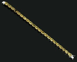 5Ct Oval Cut Lab-Created Citrine Women Tennis Bracelet 14k White Gold Plated - £276.96 GBP