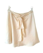 Le Lis Collection Beige Silk Mini Skirt with Side Holes Wrap- Women&#39;s L Large - £31.47 GBP
