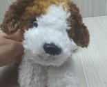 St Bernard small plush puppy dog beanbag brown tan white silky fur - $13.50