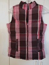 OLD NAVY GIRLS PLAID PUFFY ZIP WINTER VEST-XXL-WORN ONCE-FLEECE LINED-WA... - $163.54 MXN